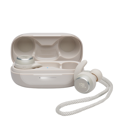 JBL Reflect Mini NC - White - Waterproof true wireless Noise Cancelling sport earbuds - Hero